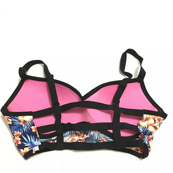 PINK Victoria's Secret Cage Back Floral Bra, NWOT - Picture 2 of 4